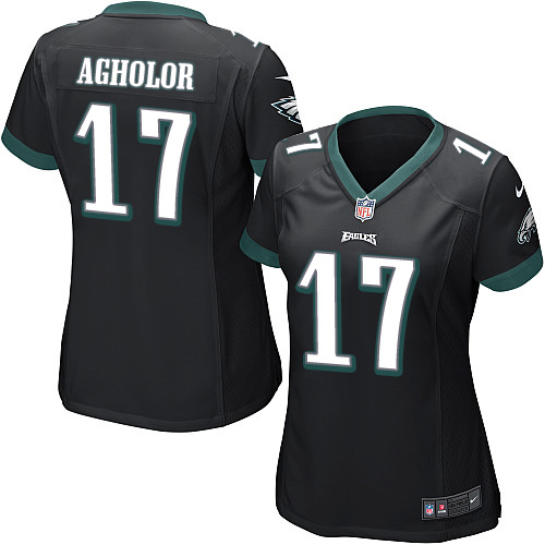 Women's Elite Nelson Agholor Nike Jersey Black Alternate - #17 NFL Philadelphia Eagles